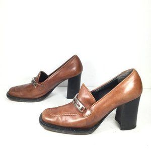 Simard Loafer Style Heels Brown Sz EU 38/US 7.5-8